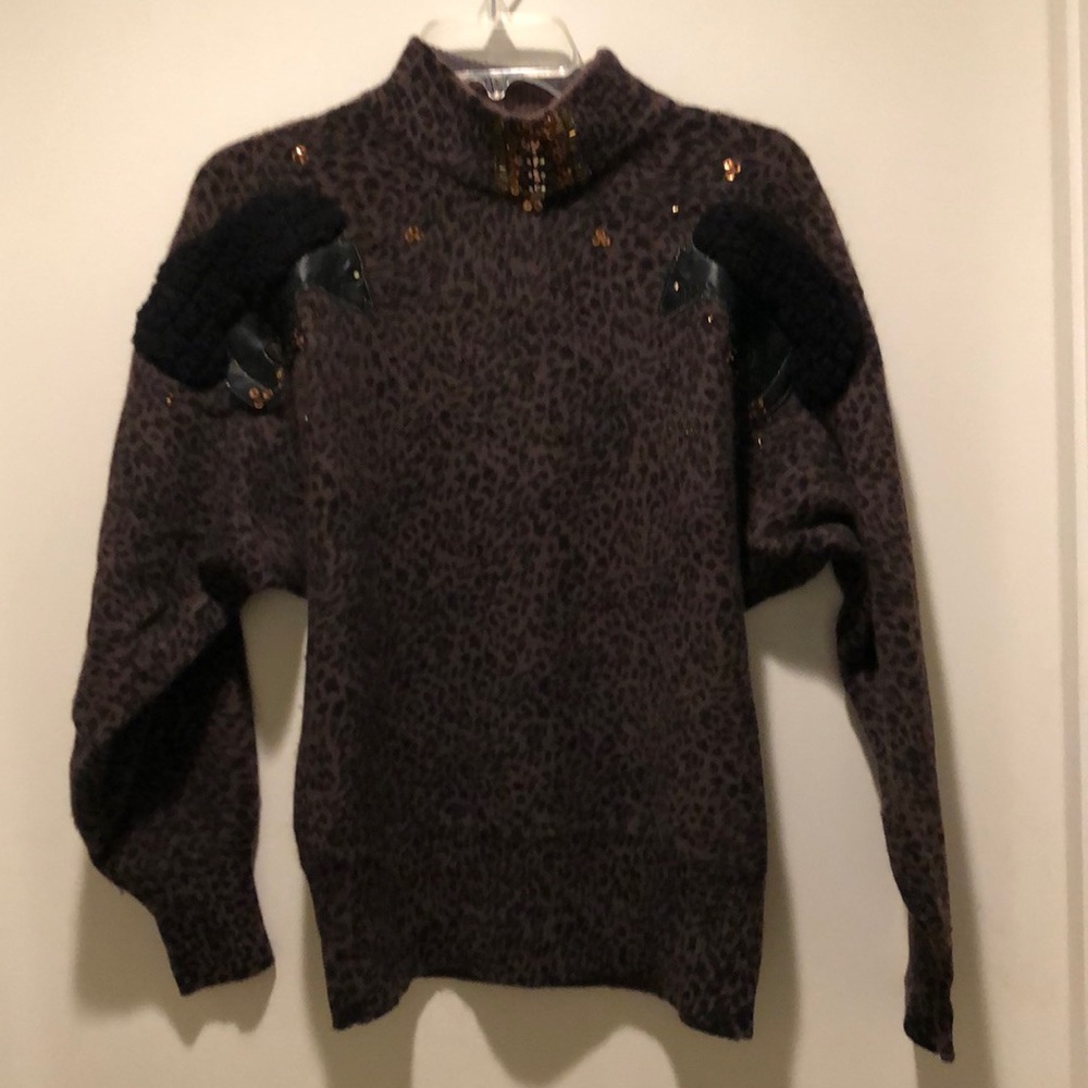Cheetah Print Sequin Sweater